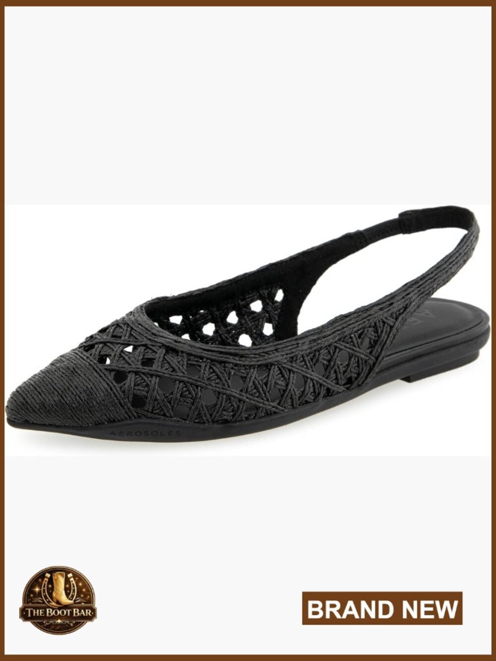 Embroidered Slingback Flat - Pointed Toe, Ortholite Foam